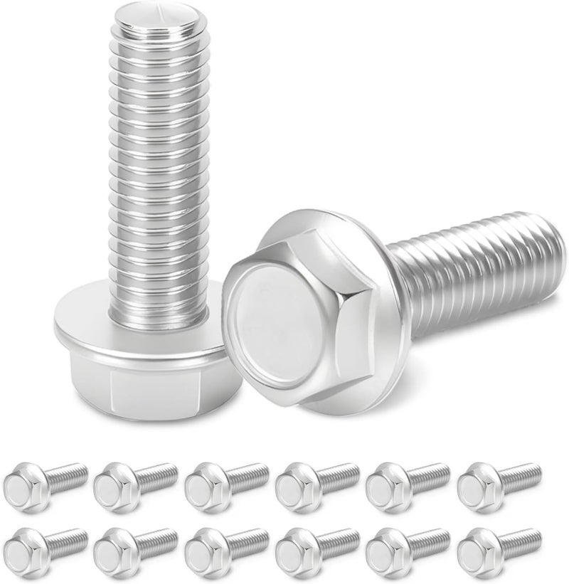 Tecledsn 14PCS Differential Cover Bolt, Valve Cover Bolts, M8 1.25 × 20mm Stainless Steel Auto Bolt Kit, Car Accessories Rear Ends Metric Threads Hex Head Flange Screw Set Replacement for Most Cars - Image 1